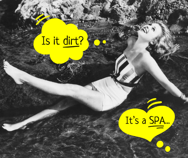 Designvorlage Funny Joke about SPA with Woman in River für Facebook