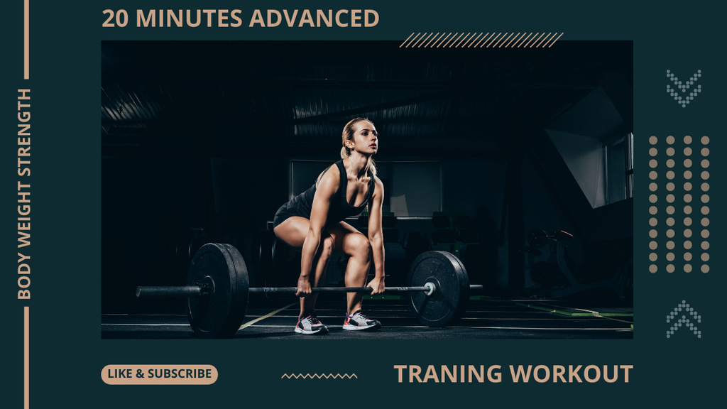 Training Workout With Woman Youtube Thumbnail – шаблон для дизайну