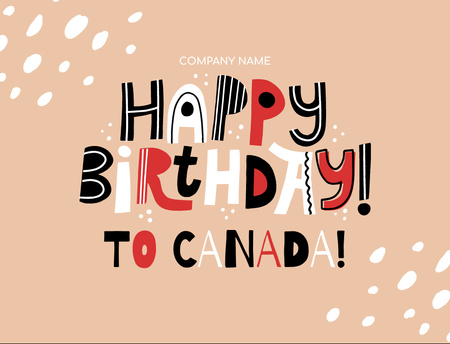 Happy Canada Day Greeting on Bright Pattern Postcard 4.2x5.5in – шаблон для дизайну