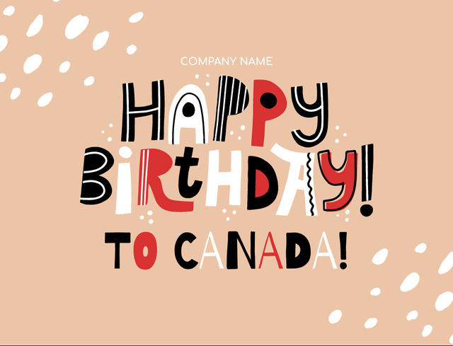Happy Canada Day Greeting on Bright Pattern Postcard 4.2x5.5in Šablona návrhu