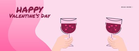 Designvorlage Couple toasting Wine on Valentine's Day für Facebook Video cover