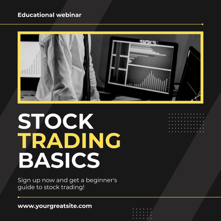 Platilla de diseño Educational Webinar on Stock Trading Basics LinkedIn post