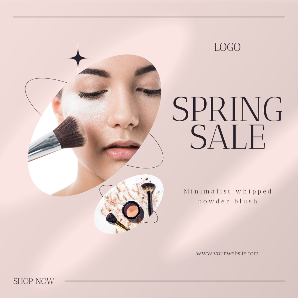 Spring Sale Makeup Cosmetics Instagram ADデザインテンプレート