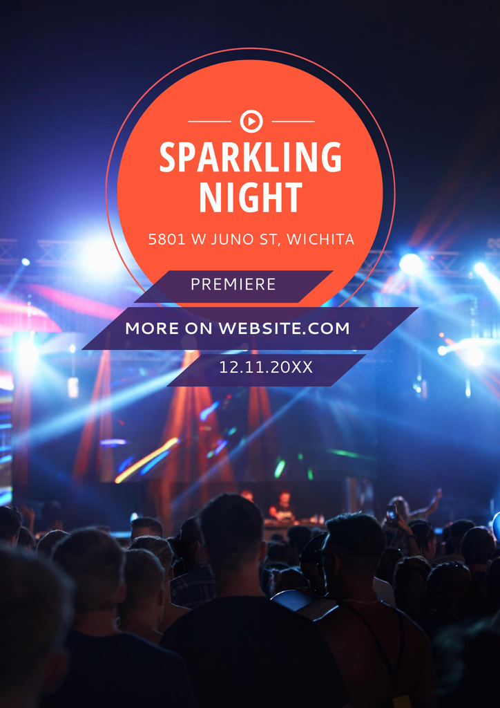 Sparkling night party Annoucement Poster – шаблон для дизайну