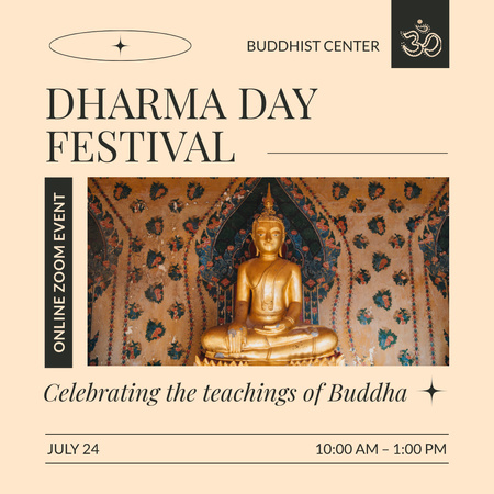 Dharma Day Festival Announcement Instagram Design Template