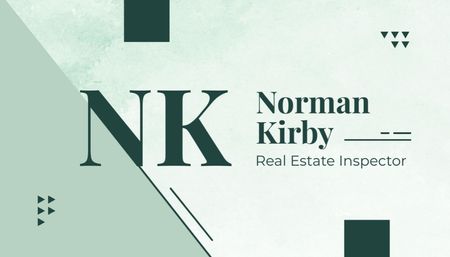 Real Estate Inspector Ad on Green Business Card US Πρότυπο σχεδίασης