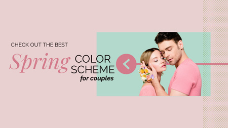 Trendy Spring Collection Colors with Stylish Couple Youtube Thumbnail – шаблон для дизайну
