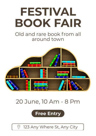 Festival and Book Fair Announcement Poster Design Template