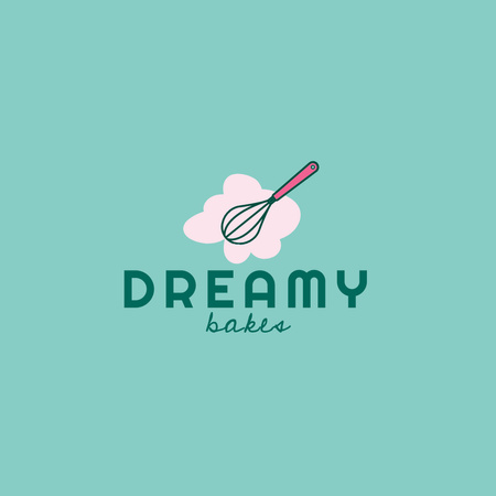 Bakery Ad with Whipping Cream And Whisk Logo 1080x1080pxデザインテンプレート