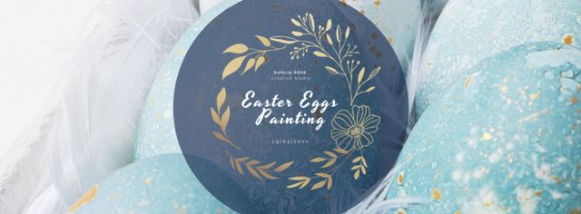 Coloring Easter eggs on kitchen Facebook Video cover Modelo de Design
