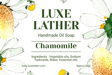 Handmade Soap with Oil and Chamomile Label Design Template