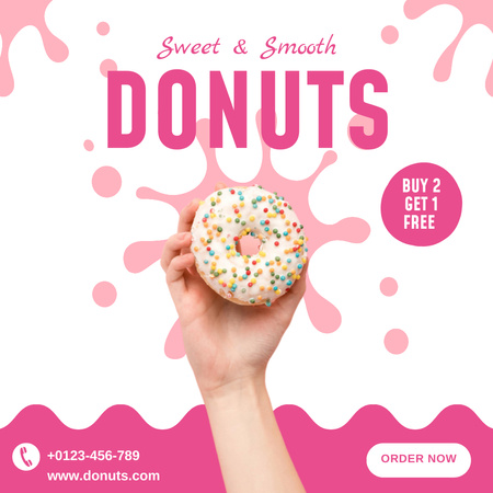 Delicious Food Menu Offer with Yummy Donut Instagram tervezősablon