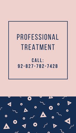 Professional Therapist Service Offer With Bright Pattern Business Card US Vertical Design Template