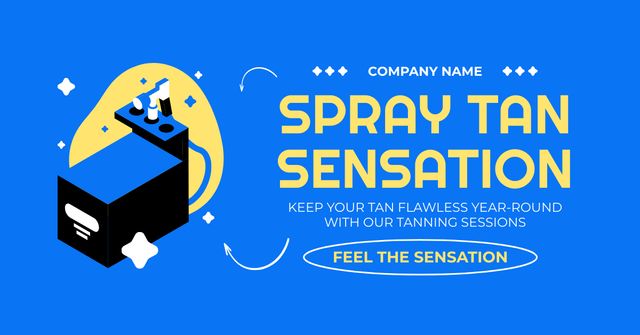 Sensational Service with Spray Tanning in Salon Facebook AD Design Template