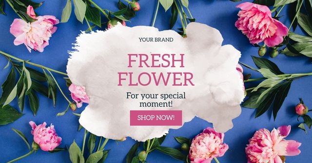 Offering Fresh Flowers for Special Moment Facebook AD Tasarım Şablonu