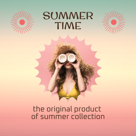 Summer Collection Promotion with Original Items Instagram Design Template