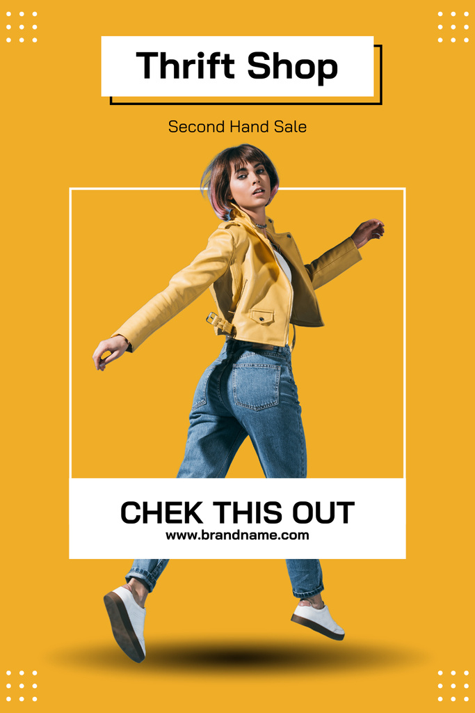 Ontwerpsjabloon van Pinterest van Thrift shop sale yellow