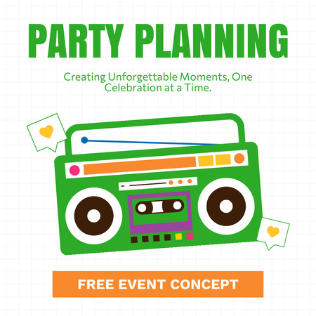 Plantilla de diseño de Planificación de fiestas creativas e inolvidables Instagram AD 