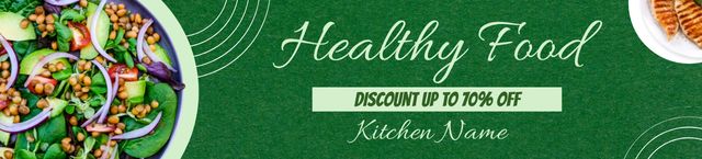 Healthy Food Discount Offer with Tasty Dish Ebay Store Billboard Design Template