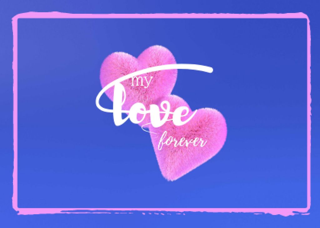 Cute Love Phrase with Pink Hearts Card Design Template