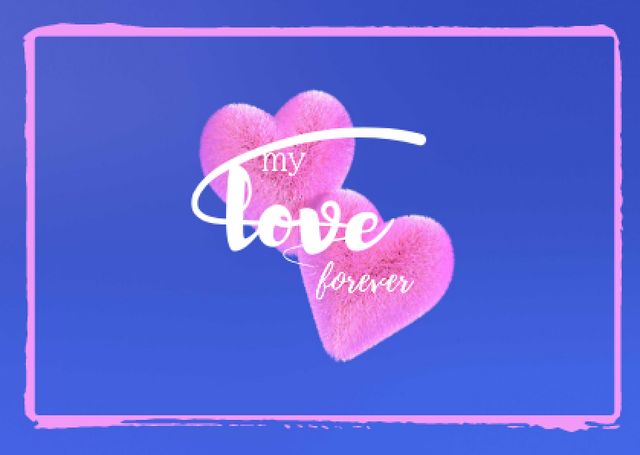Cute Love Phrase with Pink Hearts Card Design Template