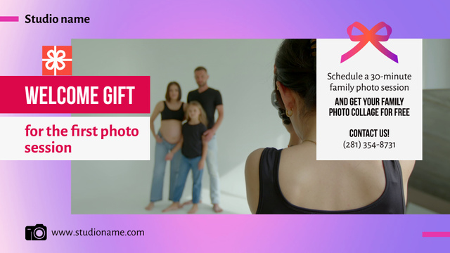 First Family Photoshoot As Present Offer To Clients Full HD video Design Template
