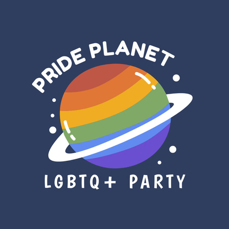 LGBT Party Announcement Logo Design Template