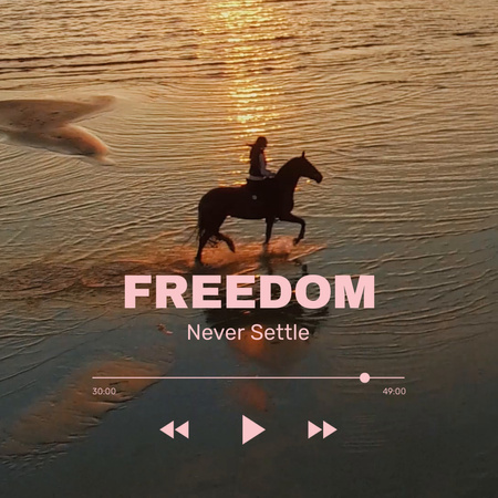 Modèle de visuel Woman riding Horse on Sunset - Animated Post