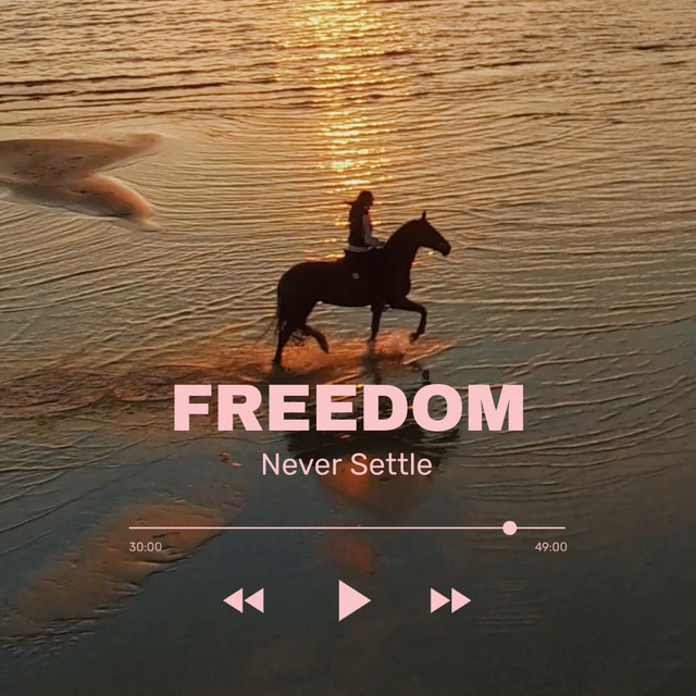 Ontwerpsjabloon van Animated Post van Woman riding Horse on Sunset