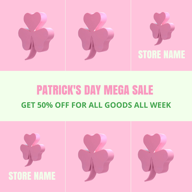 Ontwerpsjabloon van Instagram van St. Patrick's Day Mega Sale Announcement