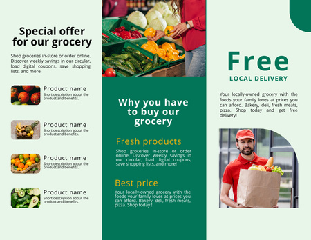 Announcement of Sale of Fresh Fruits and Vegetables Brochure 8.5x11in Design Template