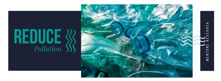 Plastic bottles in water Facebook cover Design Template