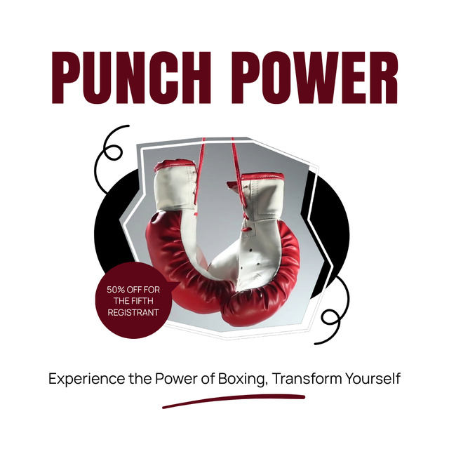 Plantilla de diseño de Boxing Class Ad with Hanging Gloves Animated Post 