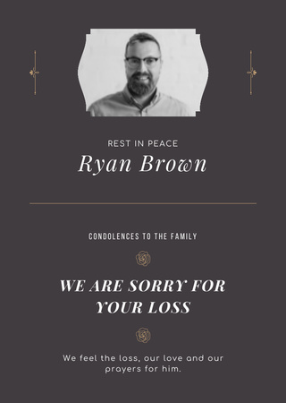 Sympathy Words To Family For Loss Postcard A6 Vertical Design Template