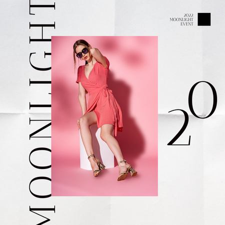 Modèle de visuel Fashion Ad with Stylish Woman - Instagram