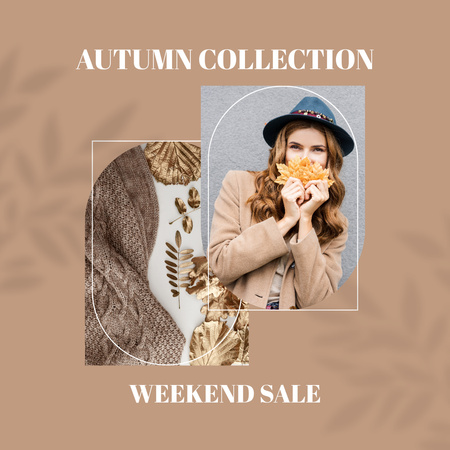 Plantilla de diseño de Ropa de colección de otoño Oferta de fin de semana Instagram 