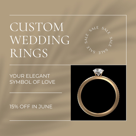 Wedding Ring With Stone And Custom Order Animated Post Design Template