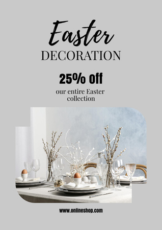 Easter Holiday Sale Announcement Poster Design Template