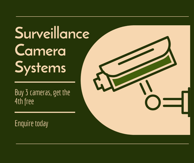 Get Security Camera with Discount Facebook Design Template