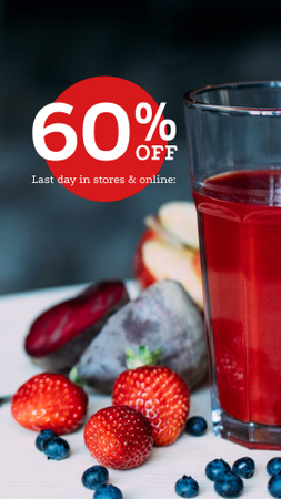Platilla de diseño Healthy Nutrition Offer with Glass of Juice Instagram Video Story