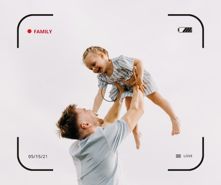 Family Day Inspiration with Father holding Child Facebook tervezősablon
