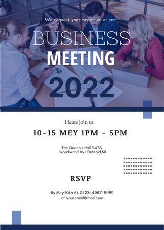 Business Meeting with Colleagues Invitation Design Template