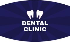 Dental Clinic Services Simple Ad with Illustration of Teeth
