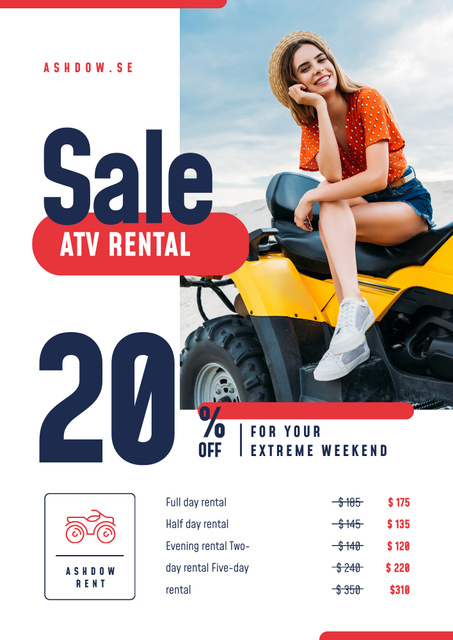 Platilla de diseño Adventurous ATV Rental Services At Discounted Rates Poster B2