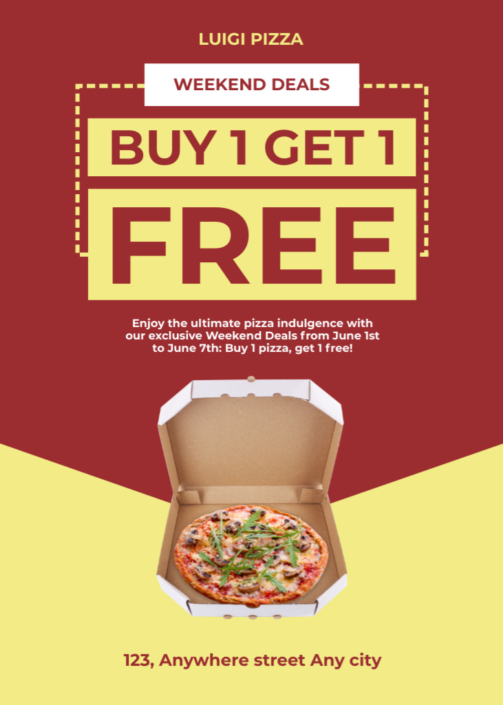 Designvorlage Promotional Offer for Pizza für Flayer