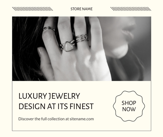 Ontwerpsjabloon van Facebook van Luxury Jewelry Ad