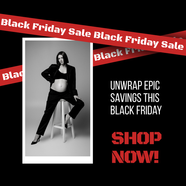 Black Friday Fashion Sale with Stylish People Animated Post Design Template