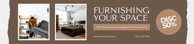 Modèle de visuel Home Furniture Sale Brown - Ebay Store Billboard