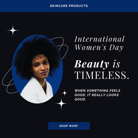 Фраза о красоте в Международный женский день Instagram – шаблон для дизайна