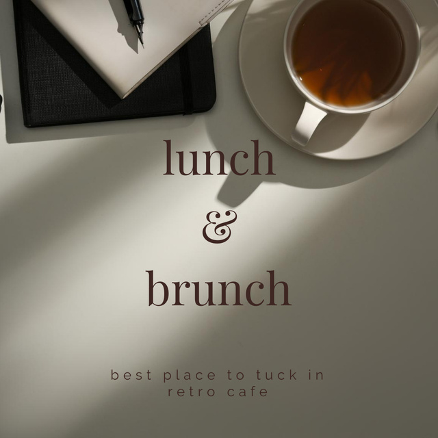 Cafe Ad with Cup of Tea Instagram Modelo de Design